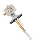 Universal Motorcycle Gas Valve Petcock Shut Off Tank Switch for Dirt Bikes and ATVs, metal body with brass tube, side view