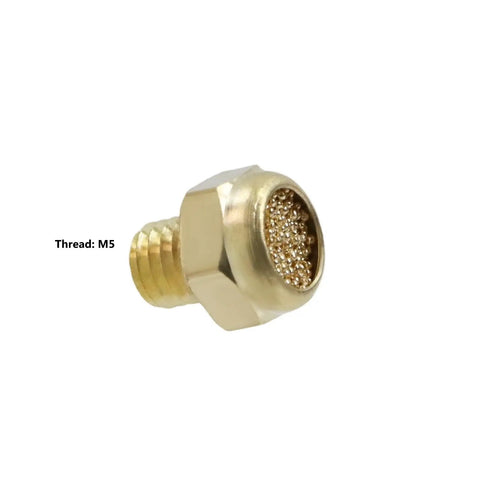 Brass Exhaust Muffler Flat Type M5 Thread Pneumatic Tools And Valves 10 Pack Quiet Noise Reduction for air cylinders