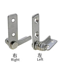 Stainless steel damping hinge pair with adjustable torque shafts; right hinge and left hinge with mounting plate