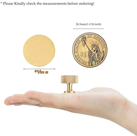 6 Pack Solid Brass Cabinet Knobs Pulls Set In Gold Brushed Finish For Cabinets Drawers And Dressers Modern Handles 1x1 Inch 25mm By 25mm Dope Hardware Kit Heavy Duty Durable Upgrade Your Space, brass knob on hand with 3/32 in size