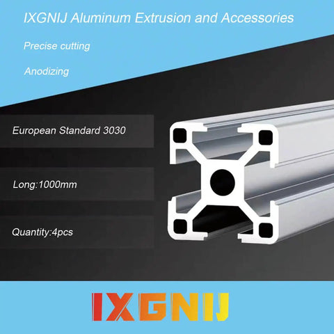 3030 T Slot Aluminum Extrusion For 3D Printer Parts And CNC DIY Projects Silver 1000mm Pack Of 4 Long Framing Rails For Builder Enthusiasts Easy Install Strong And Flexible Industrial Grade, 3030 aluminum extrusion end view