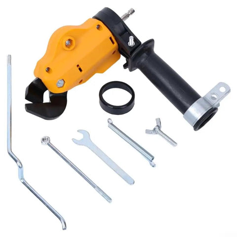 Industrial Precision Drill Nibbler Attachment For ION Lithium Power Tools, heavy-duty cutting tool with various adapters and accessories.