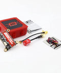 Beefy Rush Tank III 5.8G FPV Video Transmitter 30x30mm with Foxeer Antenna and red casing for FPV racing drones.