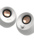 Pebble V3 2.0 USB C Desktop Speakers With USB Audio And Bluetooth 5.0, Crisp Dialog Boost, Louder Sound With Rich Bass, White