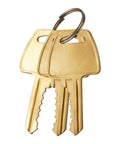 Brass keys on ring for Beefy High Security Heavy Duty Solid Steel Keyed Alike Padlocks Chrome Plated With 2.2 Inch Hardened Steel Shackle 2 Pack