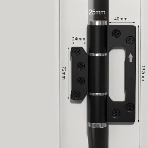 Heavy Duty Hydraulic Door Hinge With Automatic Close And Adjustable Speed Settings Crafted From Rust Proof Aluminum Alloy, showing size and installation details.