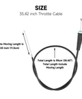 Beefy 35.43 Inch Throttle Cable Fits 50Cc 70Cc 90Cc 110Cc 125Cc Chinese Dirt Bikes, showing 90 cm total length with moving part.