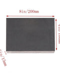 Top Notch High Purity Graphite Blank Block For EDM Milling 8 by 4 inch plate, 0.6 inch thickness, front view with measurements