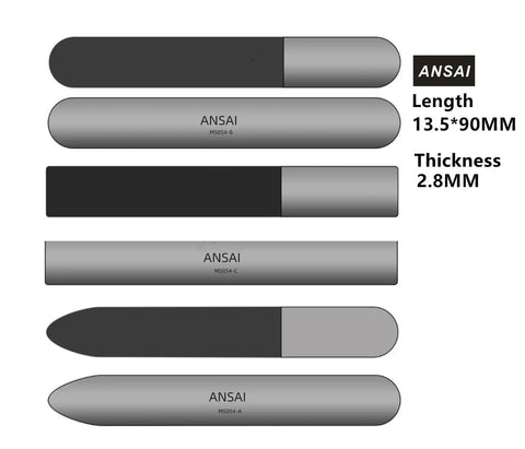 Ultra Fine Polishing Files Set For Scale Models, Glass Polishing Tools 8000 10000, 3 Pcs, 0.53 x 3.54 x 0.11 In, 3 Shapes displayed