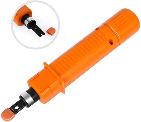 Orange punch down tool from 9 In 1 Portable Crimping Tool Kit For Network Cabling And Phone Lines With RJ45 RJ11 RJ12 Connectors