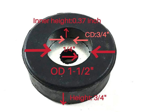 Air Compressor Rubber Foot Pads Set Of Four For Vibration Reduction And Stable Operation with dimensions labeled