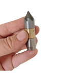 Stainless Steel Roots Cut Rotating Nozzle For Sewer Pipe Drain Cleaning, 30 LPM Flow, Multi Directional Water Outlets Sweep Inner Pipe Walls To Thoroughly Wash Away Debris And Break Up Blockages, hand-held close-up