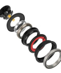 Heavy Duty Aluminum Alloy Bicycle Headset 55Mm Steerer Tube detailed view of components for tapered and straight forks.