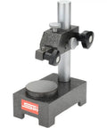 Dial Gauge Comparator Stand With Cast Iron Base And Eight Inch Column Round Anvil Fine Adjustment 180 Degree Travel With Lock Fits Lug Back Three Eighth Inch And Eight Millimeter Shank Indicators Pro Grade Shop Floor Tool, cast iron base