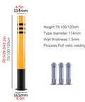 High Visibility 75cm Safety Cones 4 Pack With Delineator Posts For Parking Lots And Industrial Traffic Control Floor Mounted Driveway Barrier Tough Durable Steel Bollard Poles Quick Setup For Safe Guidance, 75cm steel bollard, 114mm diameter