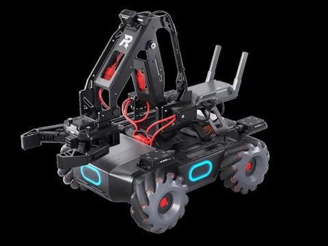 RoboMaster S1 Education Expansion Set Core EP A Fully Loaded Classroom AI And STEAM Kit robot with Mecanum wheels on black