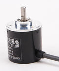 Side view of Rock Solid 1024 Pulse Per Revolution Rotary Encoder E6B2 CWZ6C 5 To 24V DC with wire lead connection.