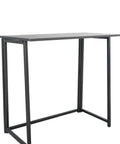 Rock Solid Collapsible Gaming Desk, No Sweat Folding Laptop Table For Home Office Hustle, black particleboard workstation shown.