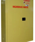 Tough As Nails 45 Gallon Flammable Storage Cabinet With Dual Self Latching Doors And Adjustable Shelves For Hazardous Waste Cleanup Built Like A Tank 18 Gauge Steel FM Approved OSHA Yellow.