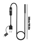 Waterproof Endoscope Camera With 11.4 Ft Cable for plumbing automotive and machinery inspections, USB Type C OTG connectivity.