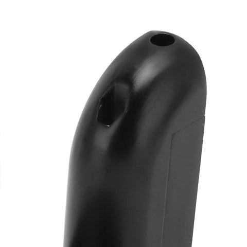 Close-up view of the sleek matte black zinc alloy push type door stop catch, highlighting its locking feature for secure use.