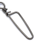 20 Pack Ball Bearing Snap Swivels For Fishing Saltwater And Freshwater Lure Clips Coast Lock Tackle Terminal Tackle Line Leaders 78 Lb Strength Built Tough For Heavy Duty Tackle, black nickel swivel close-up