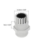 10 Piece PG7 IP68 Waterproof Cable Gland Kit For 3 To 6.5mm Cables, Adjustable Strain Relief, Spiral Nylon Joint Gasket, Weatherproof Wire Connector For Outdoor Use, Built Tough Gray, 12.5mm x 9mm