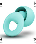 Ultra Comfortable Noise Canceling Earplugs For Sleep And Focus, Flexible Reusable Two Pack, Soft Silicone Light Green design