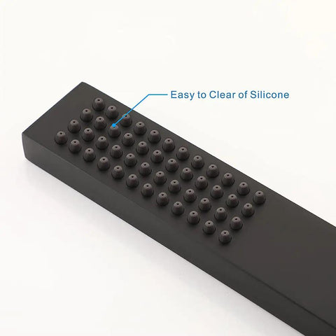 Solid Brass High Pressure Handheld Shower With Square Sprayer Head Anti Clogging Silicone Jets Sleek Matte Black Finish