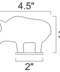 One Fifth Scale NRA IHMSA 22LR Rimfire Small Bore Animal Knock Over Targets steel pig 4.5x3 inches dimension diagram