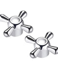 Premium 2Pc Cross Style Faucet Handle Knobs With Mounting Screws For Kitchen Sink Bathroom Tub Replacement Alloy Kit That Looks Totally Fresh And Works Like A Dream, silver alloy