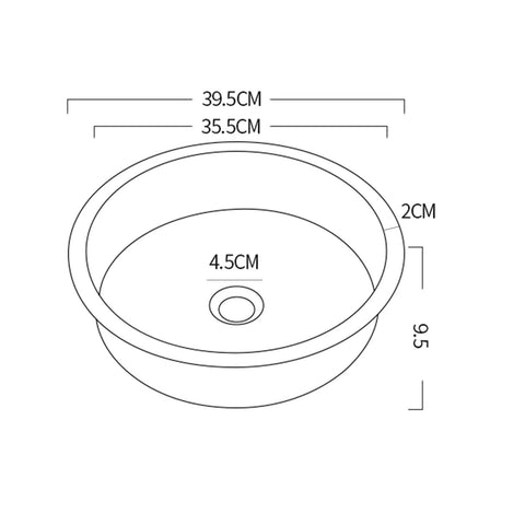 Top Notch Rust Resistant Stainless Steel Round Vessel Basin 15 6 Inch with dimensions for modern bathrooms kitchens setup.