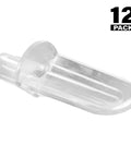 Hella Sturdy Clear Plastic Shelf Support Pegs With Built In Locking Tabs To Keep Shelves Locked Tight Spoon Style Cabinet Rack Hardware For No Sweat Updates And Solid 12 Pack, clear plastic peg detail.
