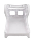 Back view of Label Organizer For Shipping Labels Folding Labels And Roll Stickers With Built In Storage Function For Office Supplies Handy Desk Organizer For Quick Labeling And Shipping Prep, white plastic