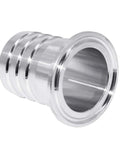 JoyTube 1.5" tri-clamp to 1-1/2" hose barb adapter, 304 stainless steel sanitary fitting.