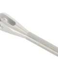 Rock Solid Zinc Plated Steel Clevis With 1/2-20 Right Hand Threads Drop In Linkage Fitting, featuring a smooth threaded shaft.