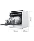 Fully Automatic Portable Countertop Dishwasher Crafted From Premium Stainless Steel Packs Led Control Panel Rapid Air Dry Cycle Easy Sink Hook Up And Six Place Settings For Knock Out Cleanup With Zero Hustle with dishes.