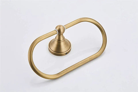 Oval Towel Ring Brushed Bronze Antique Brass Finish Wall Mounted Hand Towel Holder For Bathroom And Kitchen Durable Brass Rust Resistant