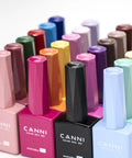 Assorted color bottles of black and white gel nail polish kit hema free soak off LED gel lacquers for DIY home manicure long lasting