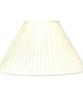 Side Pleat Basic Silk Lamp Shade Eggshell 7 Inch Top 20 Inch Bottom 12.5 Inch Height Shantung Fabric With Premium Lining