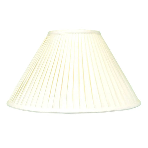 Side Pleat Basic Silk Lamp Shade Eggshell 7 Inch Top 20 Inch Bottom 12.5 Inch Height Shantung Fabric With Premium Lining
