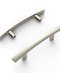 Two 25 Pack Brushed Satin Nickel 3 Inch Cabinet Pulls, 76mm Hole Centers shown from above on white background
