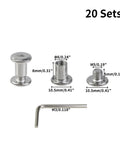 Top Shelf Stainless Steel Chicago Screws M5X5MM, Built Heavy To Lock Down Firm With Smooth 6X8MM Grip, Hex wrench and fasteners set.