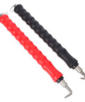 Housoutil 2Pcs Steel Rebar Wire Twisting Hook for Concrete and Fence Work, lightweight design, red and black handles.