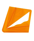 POWERTEC plastic center finder tool, orange, front view for locating drill centers on square and round shapes