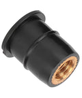 M6x0.8mm Heavy Duty Rubber Well Nuts For Motorcycle Windscreens And Atv Body Fasteners With Captive Brass Inserts side view showing black rubber body