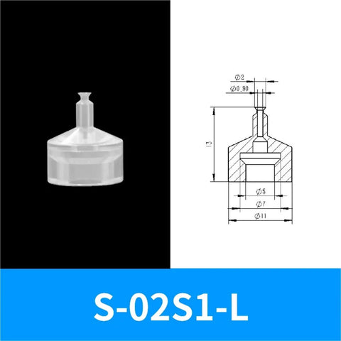 Star Industrial Vacuum Rubber Suction Cup Chuck, S-08S2 Series, small diameter clear rubber suction cup for pneumatic automation.