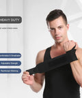 Man wearing black Weightlifting Wrist Wraps 2 Pack For Stability And Support, Built To Last Lifting Straps For Wrist Security