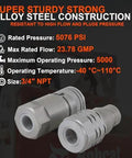 Elifecenter 3/4 in NPT hydraulic quick-connect coupler set, two flat-face alloy-steel connectors.