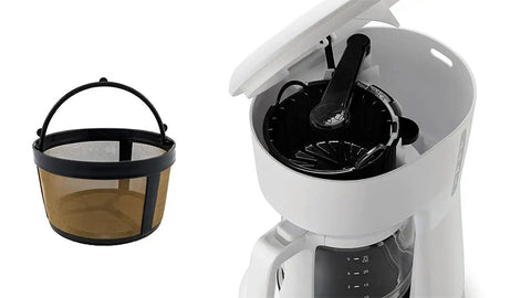 2 Pack Mini 5 Cup Permanent Gold Tone Screen Basket Coffee Filter Universal Fit For Most 4 To 5 Cup Coffeemakers BPA Free Eco Friendly Lets Full Flavor Through For Richer Coffee
